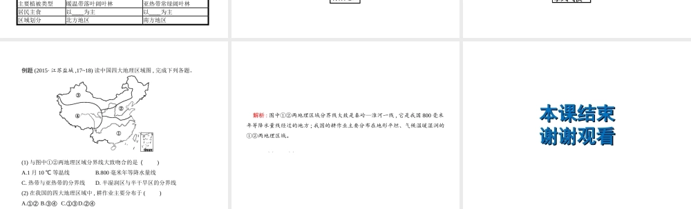 （云南专用）中考地理总复习 第四部分 中国地理（下）第19讲 中国四大地理区域划分课件-人教版初中九年级全册地理课件