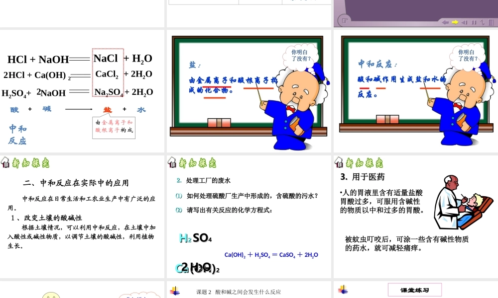 安徽省马鞍山市第十一中学九年级化学下册 酸和碱之间会发生什么反应课件 新人教版