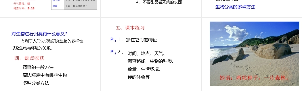 安徽省合肥市长丰县七年级生物上册 3.4.2《调查我们身边的生物》课件4 （新版）新人教版-（新版）新人教版初中七年级上册生物课件