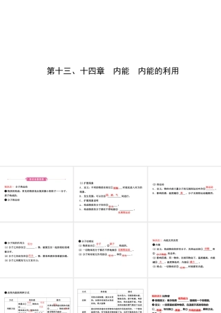 （东营专版）中考物理总复习 第十三、十四章 内能 内能的利课件-人教版初中九年级全册物理课件