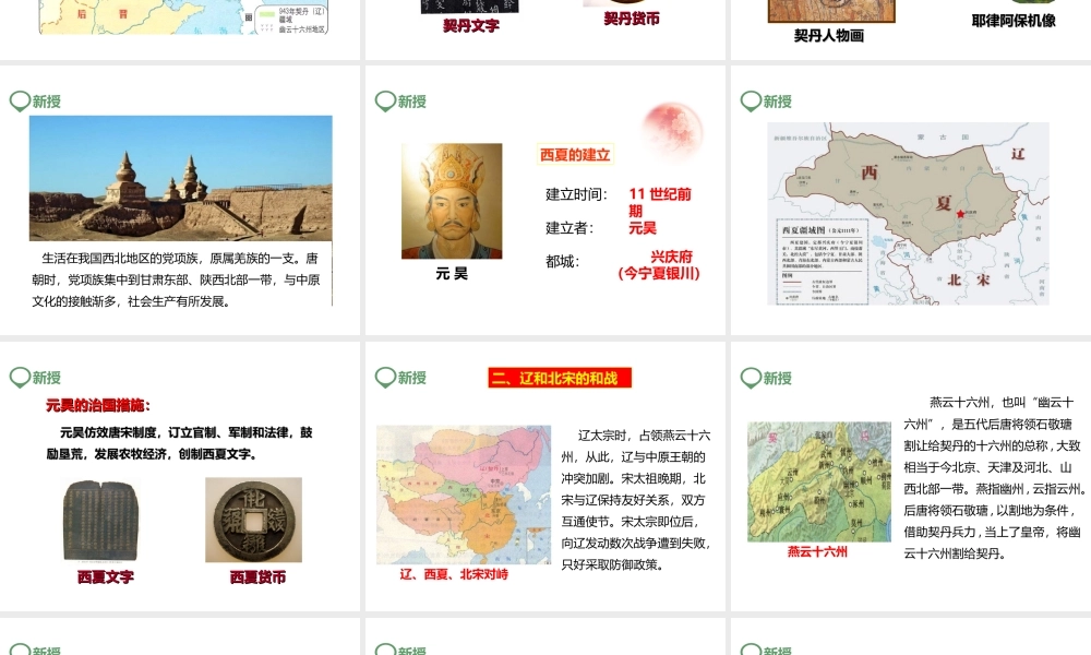 （2016年秋季版）七年级历史下册 第7课 辽、西夏与北宋的并立课件 新人教版
