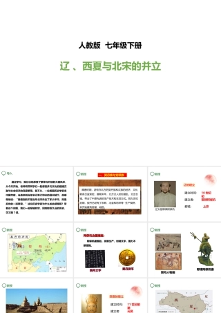（2016年秋季版）七年级历史下册 第7课 辽、西夏与北宋的并立课件 新人教版