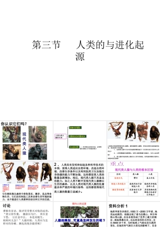 安徽省合肥市长丰县七年级生物下册 4.1.1《人类的起源和发展》课件2 （新版）新人教版-（新版）新人教版初中七年级下册生物课件