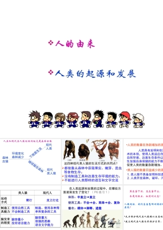 安徽省合肥市长丰县七年级生物下册 4.1.1《人类的起源和发展》课件4 （新版）新人教版-（新版）新人教版初中七年级下册生物课件