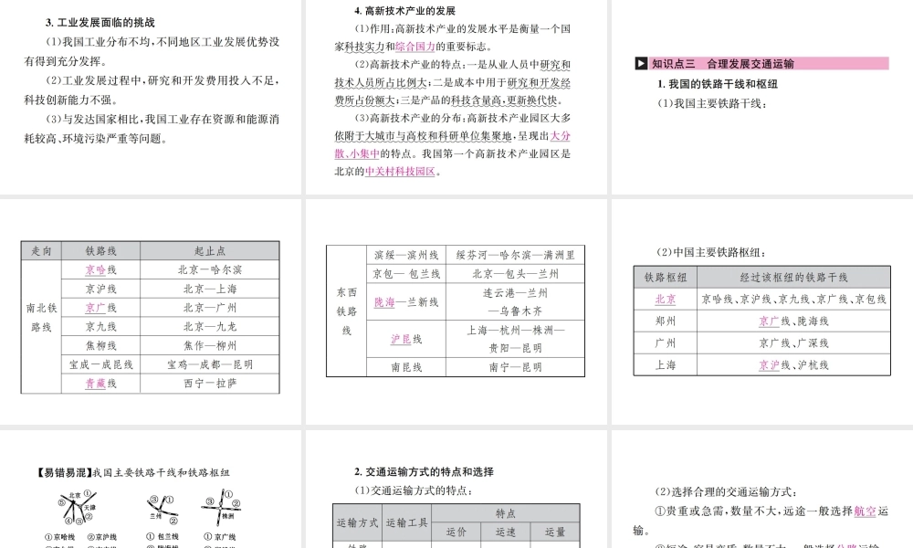 （云南专版）中考地理 第一部分 基础复习篇 八年级 第4章 中国的经济与文化课件-人教版初中九年级全册地理课件