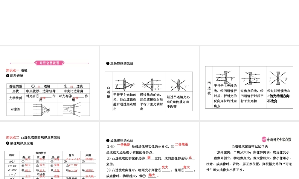（东营专版）中考物理总复习 第五章 透镜及其应用课件-人教版初中九年级全册物理课件