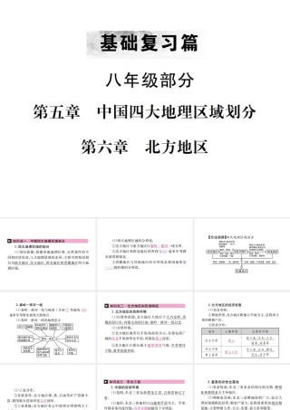 （云南专版）中考地理 第一部分 基础复习篇 八年级 第5、6章 中国四大地理区域划分 北方地区课件-人教版初中九年级全册地理课件