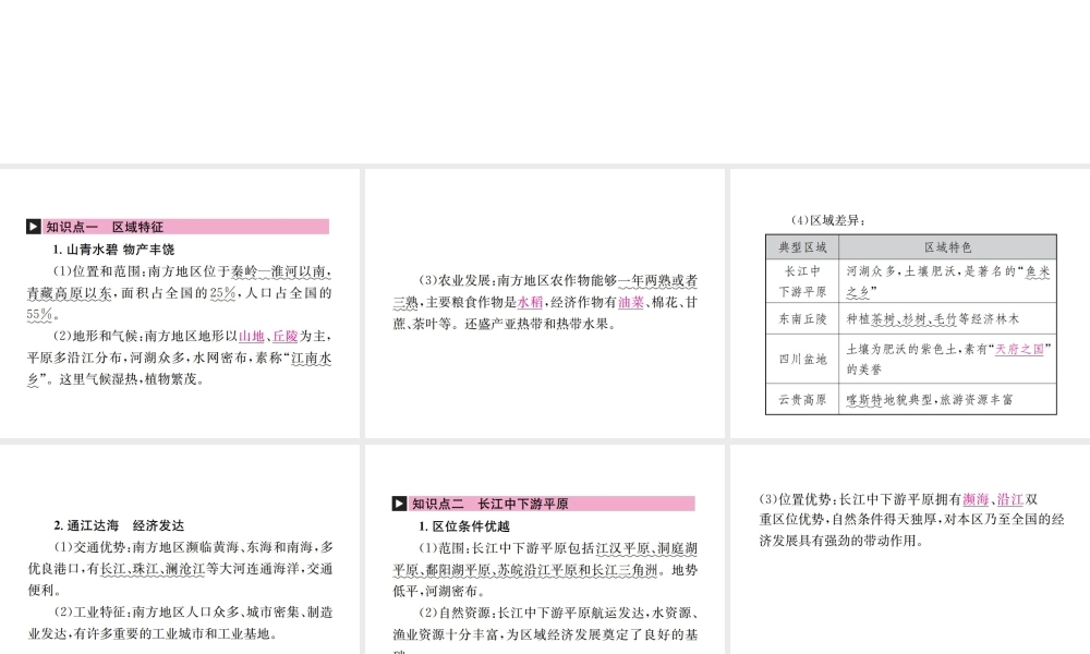 （云南专版）中考地理 第一部分 基础复习篇 八年级 第7章 南方地区课件-人教版初中九年级全册地理课件