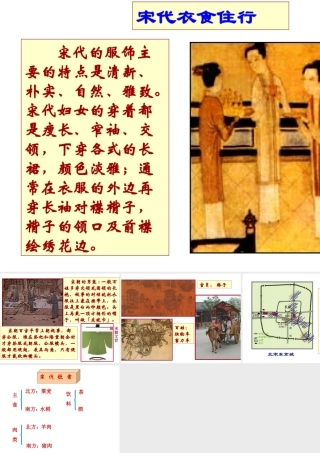 （2016年秋季版）七年级历史下册 第10课 宋元时期的都市生活与文化 宋代市民衣食住行素材 中华书局版