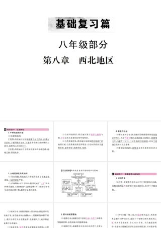 （云南专版）中考地理 第一部分 基础复习篇 八年级 第8章 西北地区课件-人教版初中九年级全册地理课件