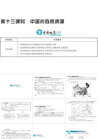 （云南专用）中考地理总复习 第四单元 中国地理概论（第13课时）中国的自然资源课件-人教版初中九年级全册地理课件