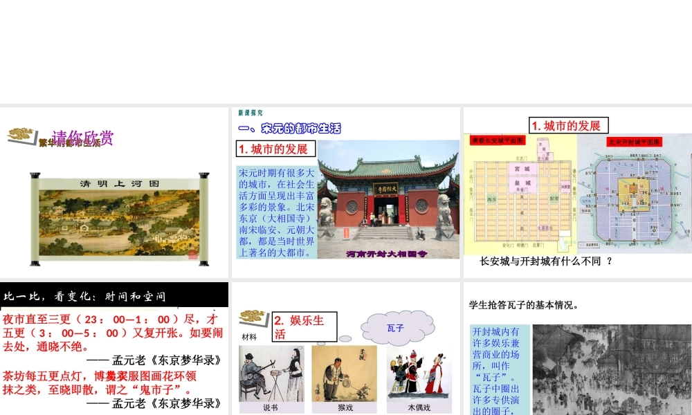 （2016年秋季版）七年级历史下册 第10课 宋元时期的都市生活与文化课件2 中华书局版