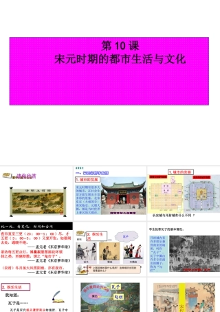 （2016年秋季版）七年级历史下册 第10课 宋元时期的都市生活与文化课件2 中华书局版