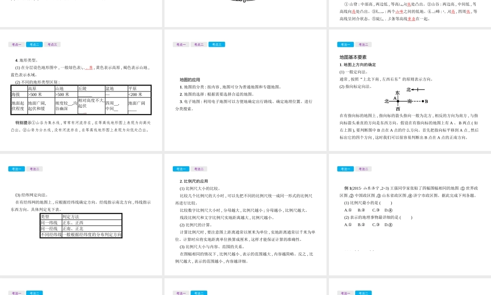 （云南专用）中考地理总复习 第一部分 世界地理（上）第2讲 地图课件-人教版初中九年级全册地理课件