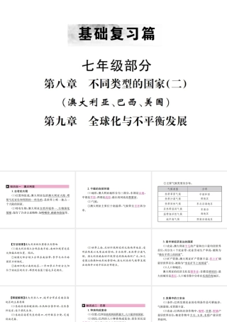 （云南专版）中考地理 第一部分 基础复习篇 七年级 第8、9章 不同类型的国家（二）全球化与不平衡发展课件-人教版初中九年级全册地理课件