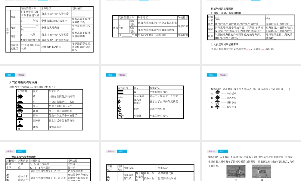 （云南专用）中考地理总复习 第一部分 世界地理（上）第4讲 天气与气候课件-人教版初中九年级全册地理课件