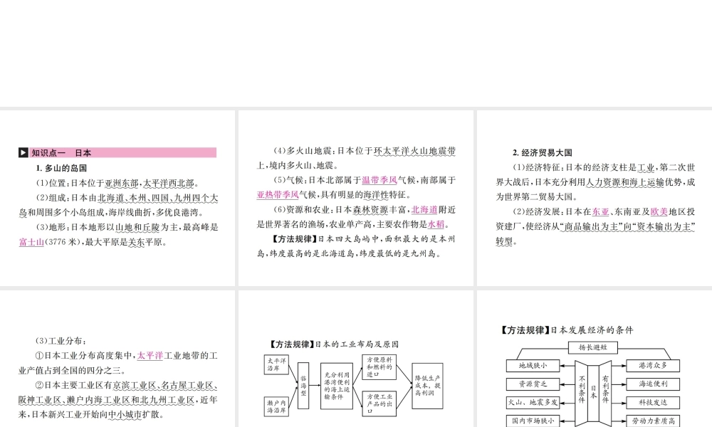 （云南专版）中考地理 第一部分 基础复习篇 七年级 第8章 不同类型的国家（一）课件-人教版初中九年级全册地理课件
