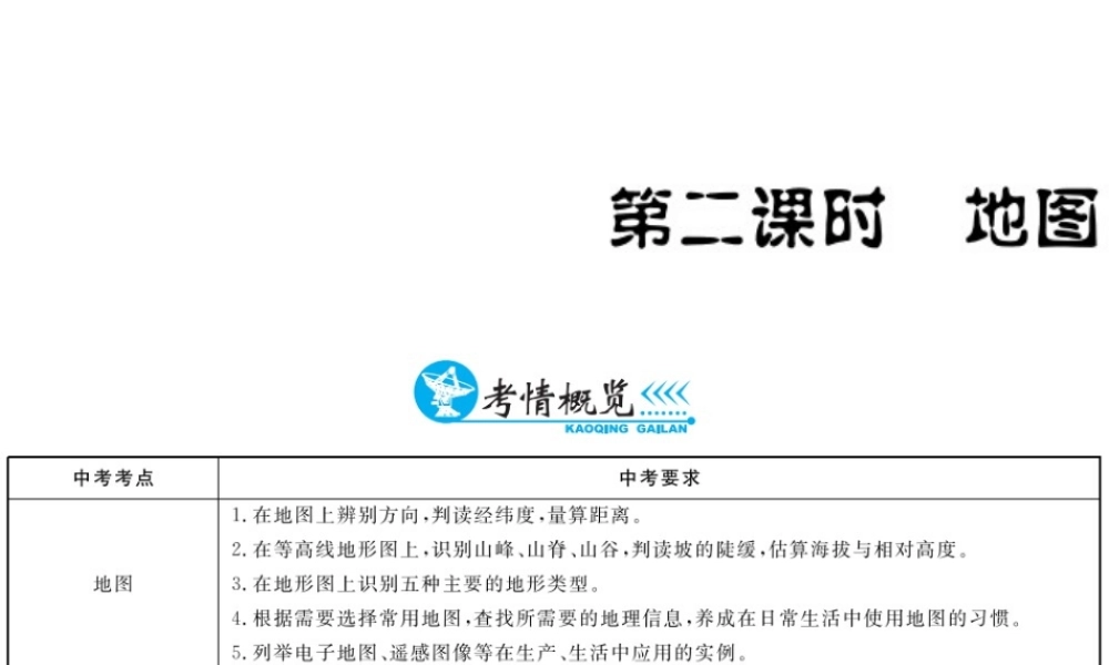 （云南专用）中考地理总复习 第一单元 地球与地图（第2课时）地图课件-人教版初中九年级全册地理课件