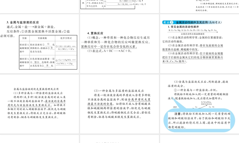 （云南专用）中考化学总复习 第八单元 金属和金属材料课件-人教版初中九年级全册化学课件