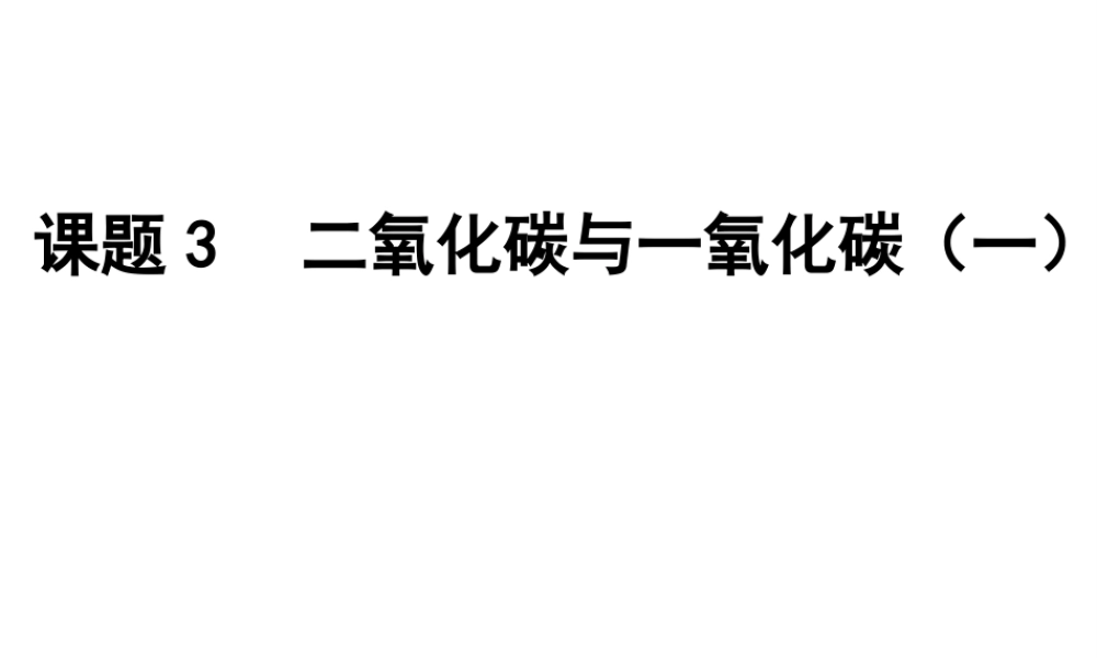 安徽省芜湖市芜湖县湾沚镇三元初级中学九年级化学上册《第六单元 二氧化碳与一氧化碳（一）》课件2 新人教版
