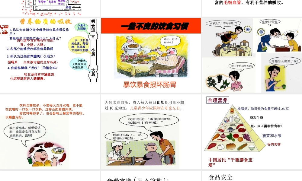 安徽省合肥市长丰县七年级生物下册 4.2.3《合理营养与食品安全》课件3 （新版）新人教版-（新版）新人教版初中七年级下册生物课件