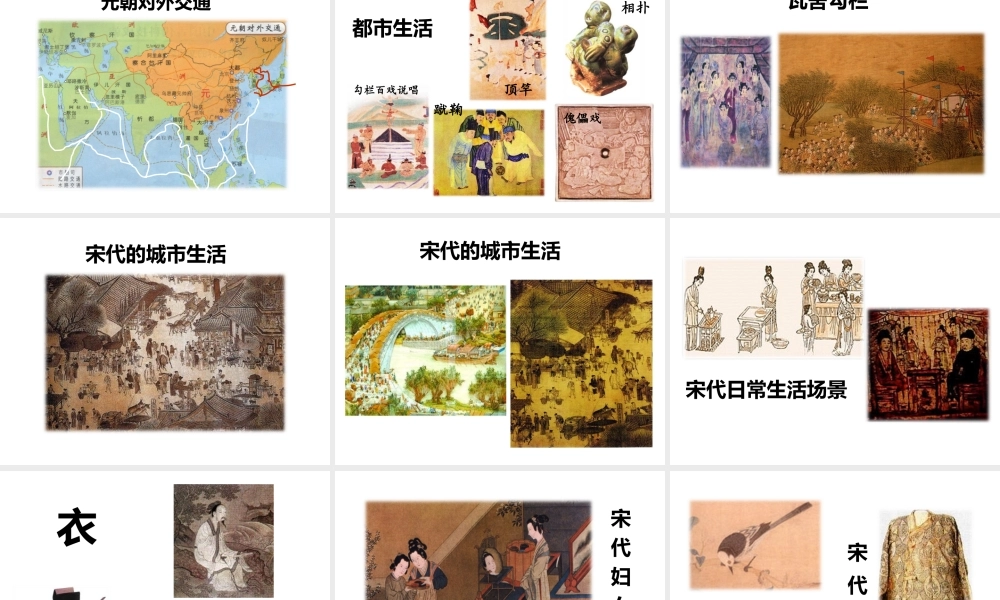 （2016年秋季版）七年级历史下册 第11课 宋元时期的商业和城市课件 北京课改版