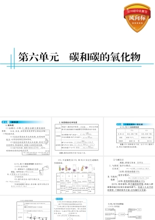 （云南专用）中考化学总复习 第六单元 碳和碳的氧化物课件-人教版初中九年级全册化学课件