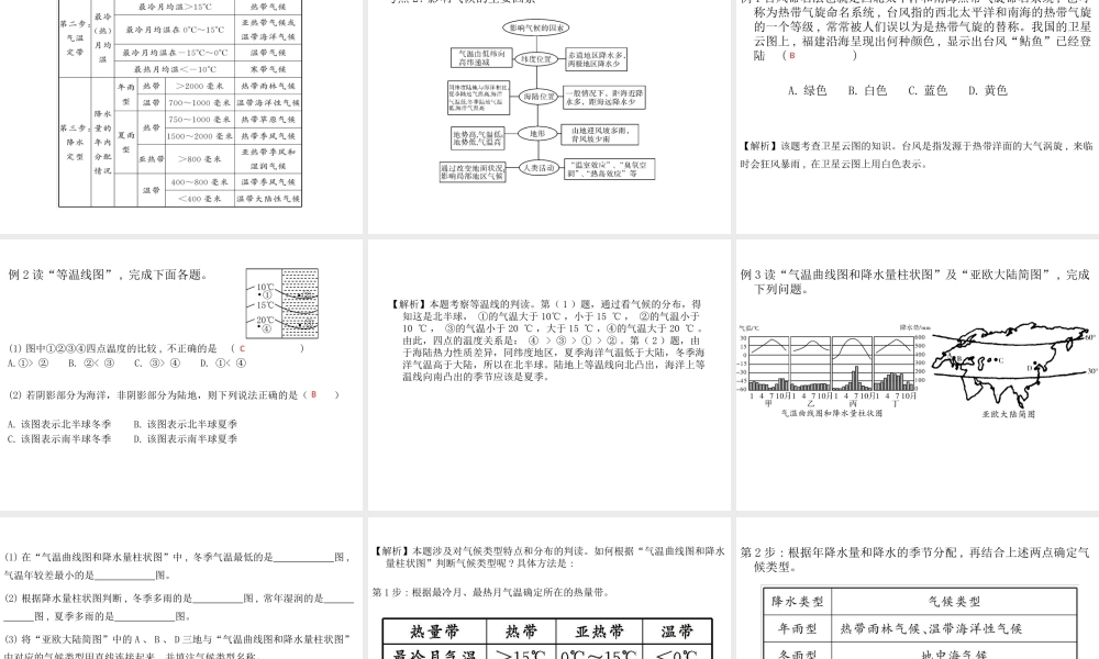 （云南专版）中考地理总复习 七上 第三章 天气与气候课件-人教版初中九年级全册地理课件