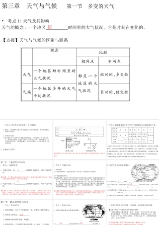 （云南专版）中考地理总复习 七上 第三章 天气与气候课件-人教版初中九年级全册地理课件