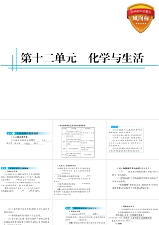 （云南专用）中考化学总复习 第十二单元 化学与生活课件-人教版初中九年级全册化学课件