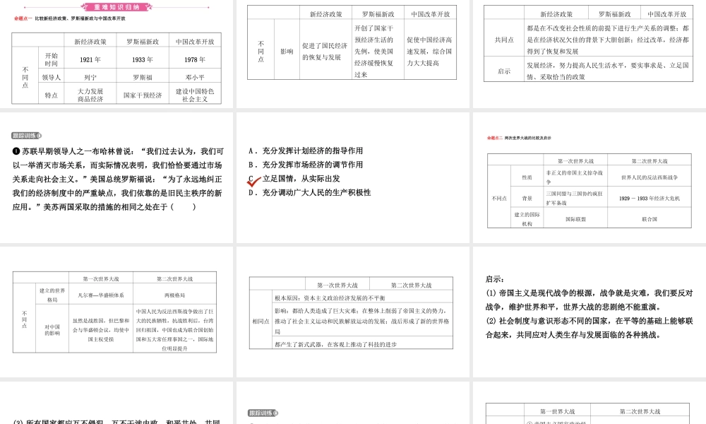 安徽省秋中考历史总复习 主题二十五 经济大危机和第二次世界大战课件-人教版初中九年级全册历史课件