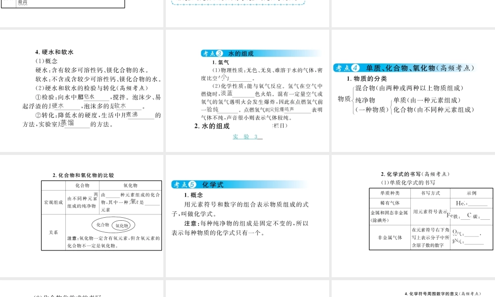 （云南专用）中考化学总复习 第四单元 自然界的水课件-人教版初中九年级全册化学课件