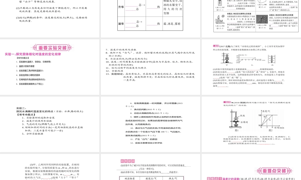 （云南专版）中考物理总复习 第3讲 物态变化课件-人教版初中九年级全册物理课件