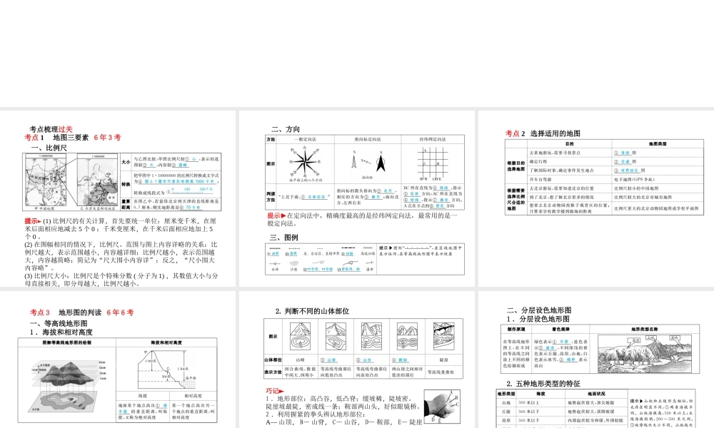 （临沂专版）中考地理 第一部分 系统复习 成绩基石 七上 第一章 地球和地图（第2课时 地图）课件-人教版初中九年级全册地理课件