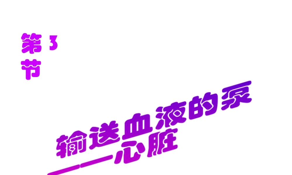 安徽省芜湖市芜湖县湾沚镇三元初级中学七年级生物下册 第三节 输送血液的泵--心脏课件 新人教版