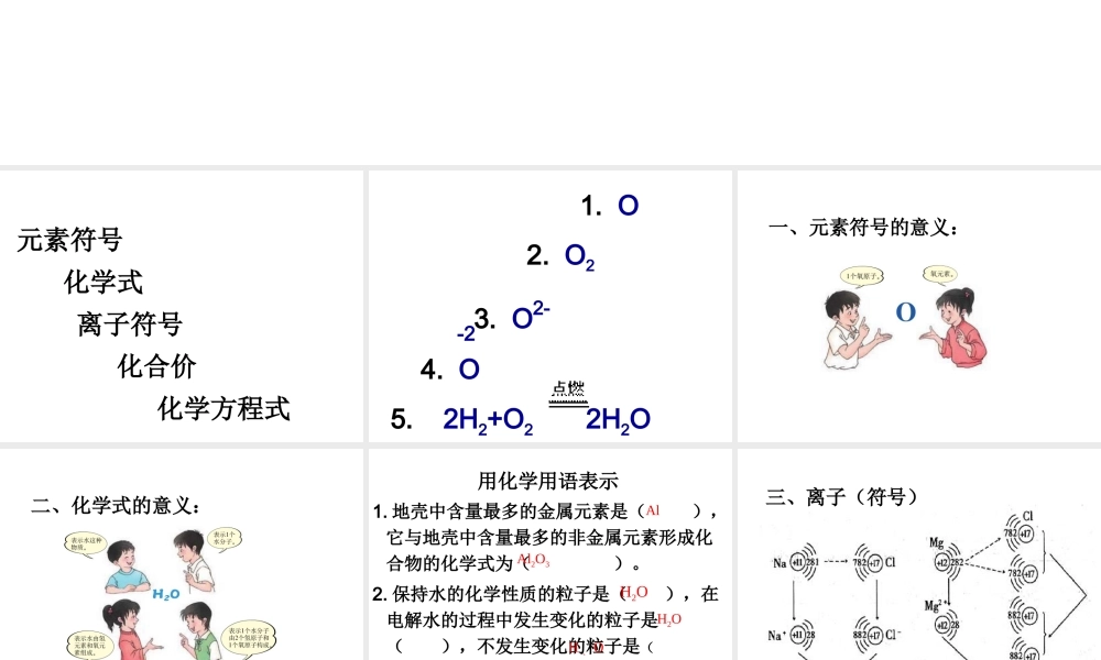 （云南专用）中考化学总复习 化学用语课件-人教版初中九年级全册化学课件