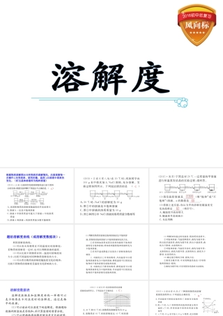 （云南专用）中考化学总复习 溶解度课件-人教版初中九年级全册化学课件