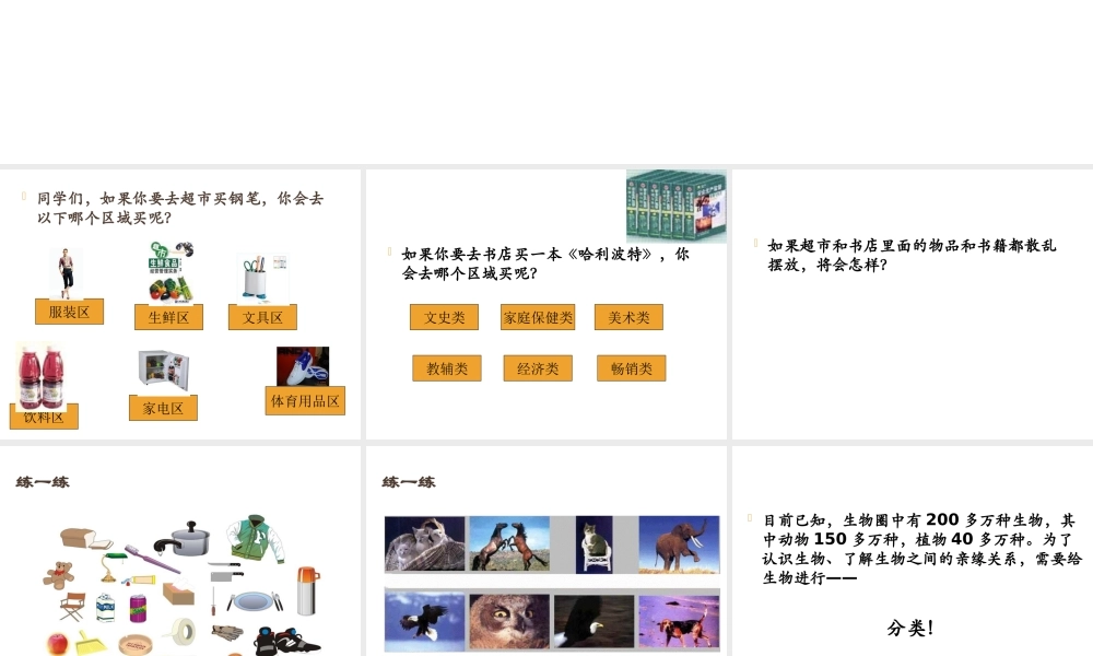 安徽省银塘中学八年级生物《尝试对生物进行分类》课件1