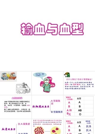 安徽省合肥市长丰县七年级生物下册 4.4.4《输血与血型》课件2 （新版）新人教版-（新版）新人教版初中七年级下册生物课件
