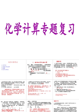 安徽省合肥市长陔中心学校九年级化学下册《化学计算》专题复习课件 新人教版