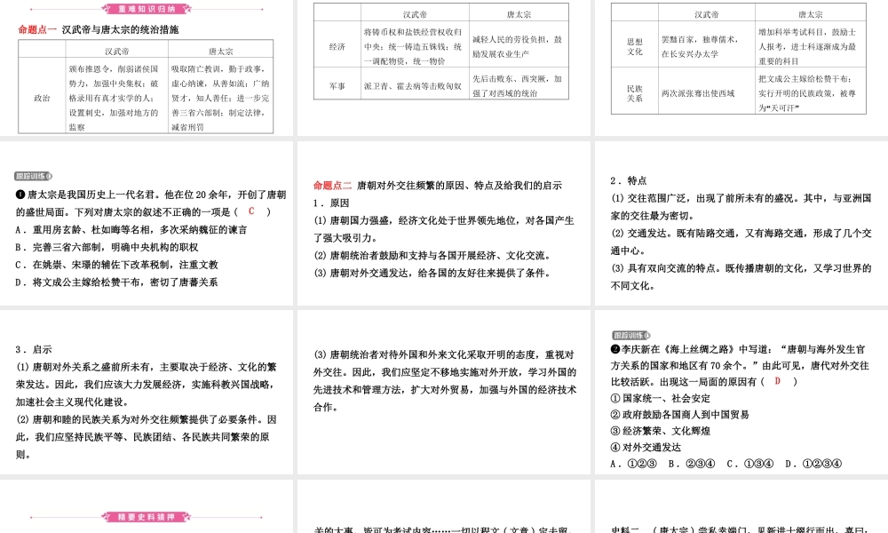 安徽省秋中考历史总复习 主题四 隋唐时期 繁荣与开放的时代课件-人教版初中九年级全册历史课件