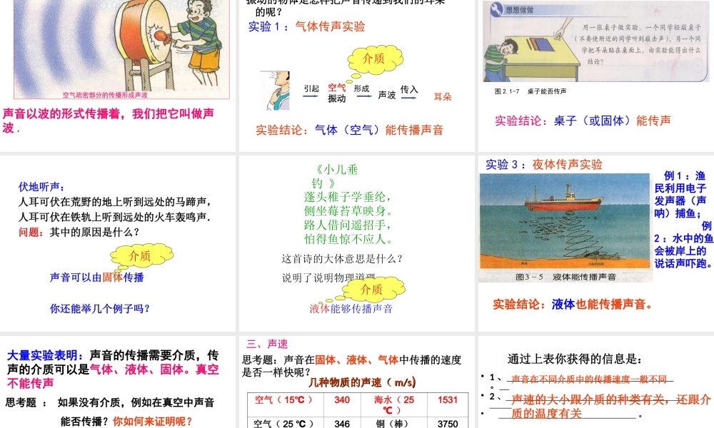 安徽省桐城市八年级物理上册 2.1 声音的产生与传播课件 （新版）新人教版-（新版）新人教版初中八年级上册物理课件