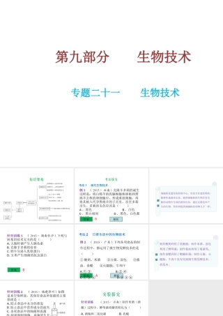（云南专用）中考生物总复习 专题二十一 生物技术课件-人教级全册生物课件
