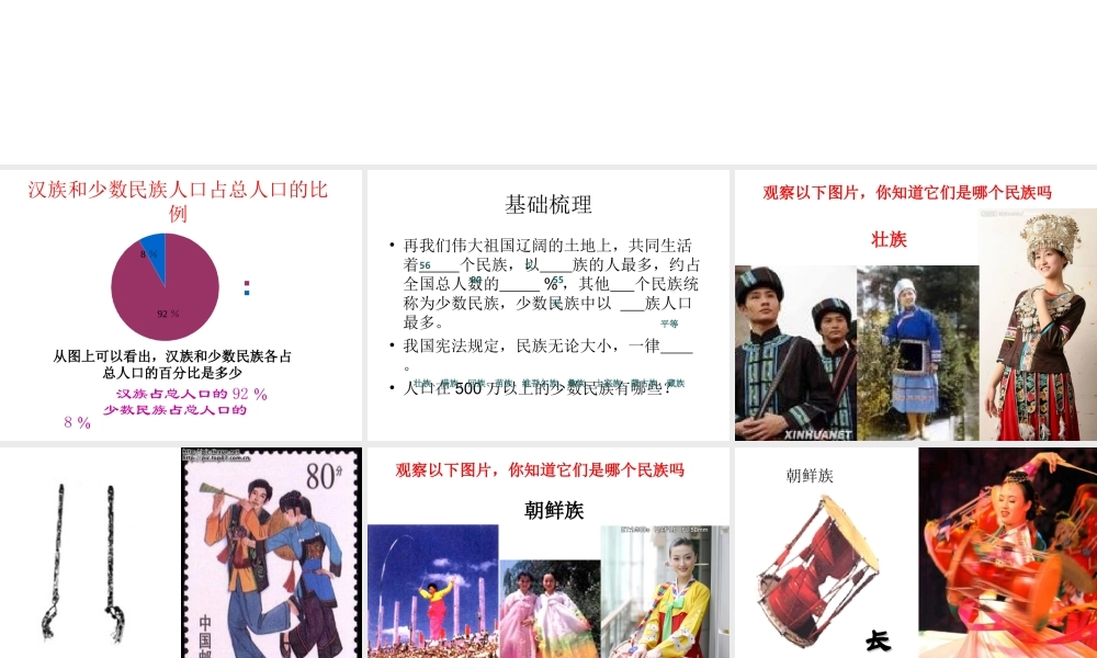 安徽省太和县北城中心校八年级地理上册 1.3 民族课件 （新版）新人教版-（新版）新人教版初中八年级上册地理课件