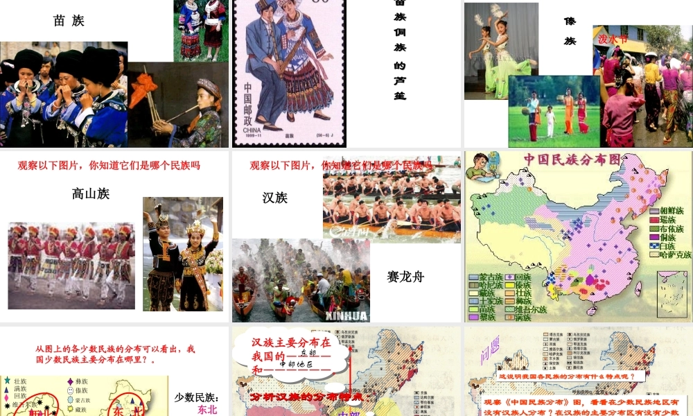 安徽省太和县北城中心校八年级地理上册 1.3 民族课件 （新版）新人教版-（新版）新人教版初中八年级上册地理课件