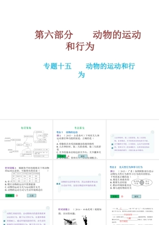 （云南专用）中考生物总复习 专题十五 动物的运动和行为课件-人教版初中九年级全册生物课件
