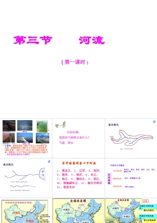 安徽省太和县北城中心校八年级地理上册 2.3 河流（第1课时）课件 （新版）新人教版人教版-（新版）新人教版初中八年级上册地理课件