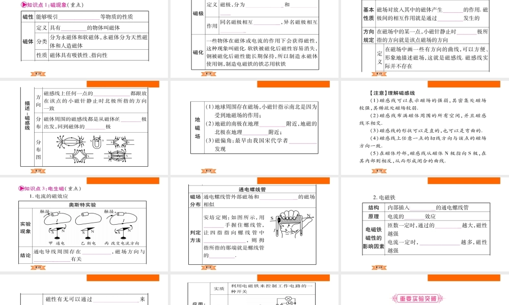 （云南专版）中考物理总复习 第21讲 电与磁课件-人教版初中九年级全册物理课件