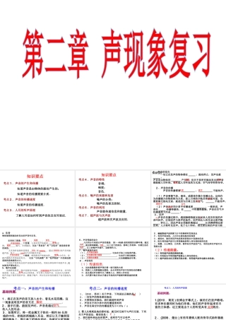 安徽省桐城市八年级物理上册 第2章 声现象复习课件 （新版）新人教版-（新版）新人教版初中八年级上册物理课件