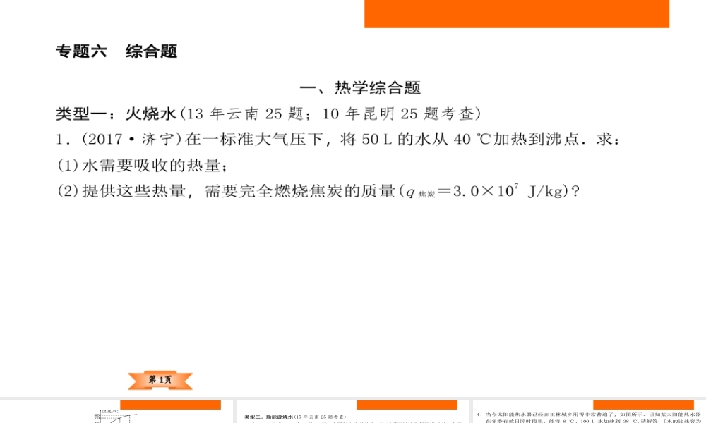 （云南专版）中考物理总复习 专题突破6 综合题课件-人教版初中九年级全册物理课件